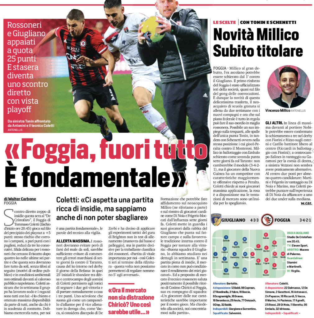 La Rassegna Stampa Del Gennaio Calcio Foggia